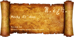 Medy Édua névjegykártya